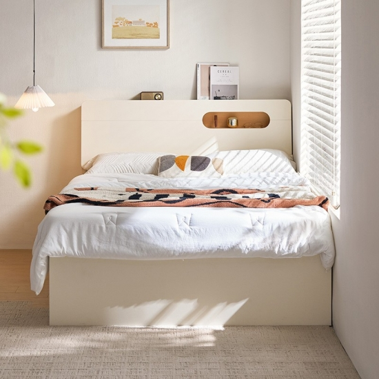 现代白色平台收纳床：时尚设计，智能收纳UD12A-A