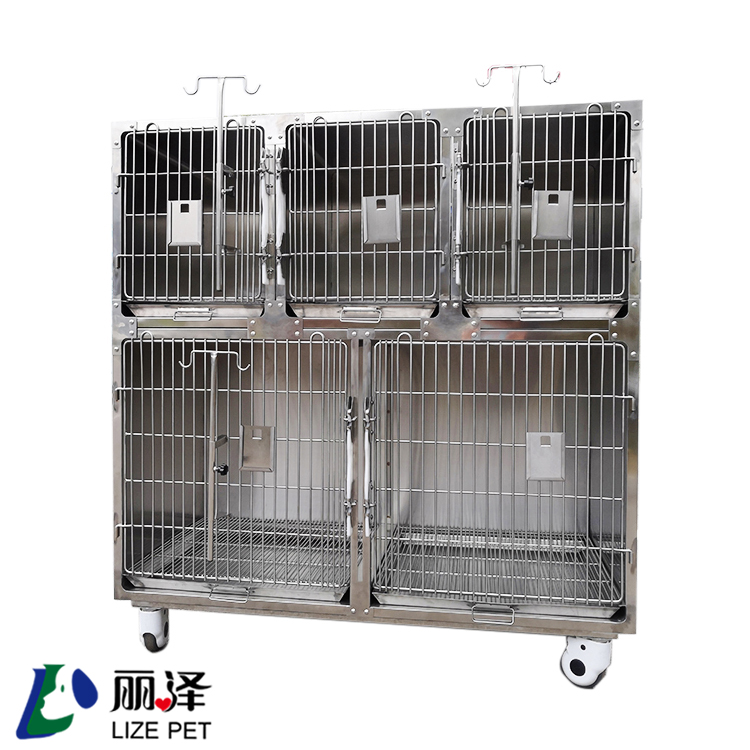 组合式不锈钢寄养笼住院笼二层5门